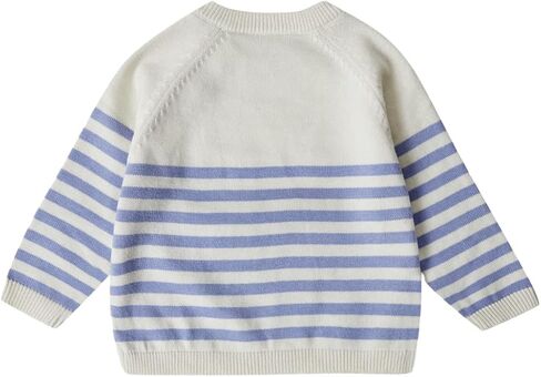 Stellou & friends 100% Cotton Knit Long Sleeve Sweater- Striped Baby Pullover for Toddlers, Boys, Girls- Unisex (0-4 Yrs) in Saudi Arabia