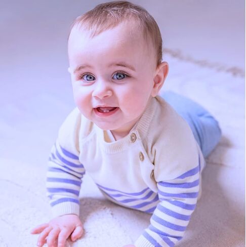 Stellou & friends 100% Cotton Knit Long Sleeve Sweater- Striped Baby Pullover for Toddlers, Boys, Girls- Unisex (0-4 Yrs) in Saudi Arabia