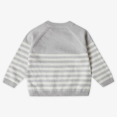 Stellou & friends 100% Cotton Knit Long Sleeve Sweater- Striped Baby Pullover for Toddlers, Boys, Girls- Unisex (0-4 Yrs) in Saudi Arabia