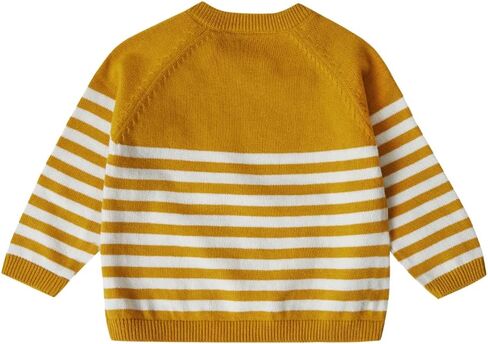 Stellou & friends 100% Cotton Knit Long Sleeve Sweater- Striped Baby Pullover for Toddlers, Boys, Girls- Unisex (0-4 Yrs) in Saudi Arabia