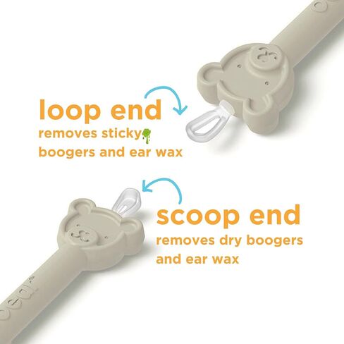 Oogiebear Bearpair Silicone Bulb Baby Nasal Formorator and Ear & Doste محقنة ، تمتص Snot بأمان وتزيل المخاط ، قابل للتنظيف وقابل لإعادة الاستخدام ، رمادي in Kuwait