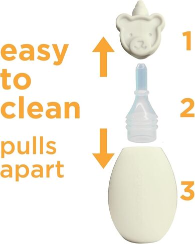 Oogiebear Bearpair Silicone Bulb Baby Nasal Formorator and Ear & Doste محقنة ، تمتص Snot بأمان وتزيل المخاط ، قابل للتنظيف وقابل لإعادة الاستخدام ، رمادي in Kuwait