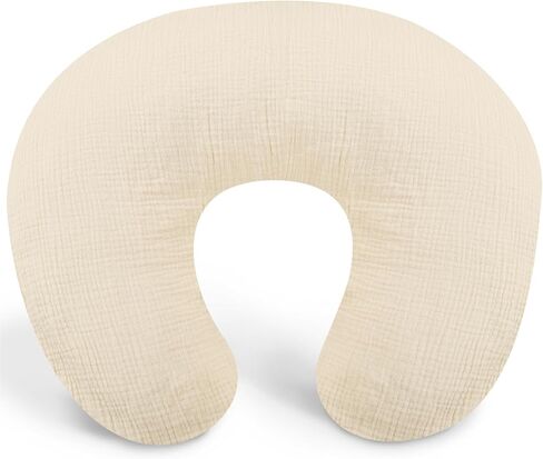 Muslin Nursing Pillow Cover, Cotton Breastfeeding Pillow Cover for Baby Girls Boys, Soft Breathable Nursing Pillowcase for Infant Newborn, Removable Slipcover for Nursing Pillows, Navy(Only Cover) in Kuwait