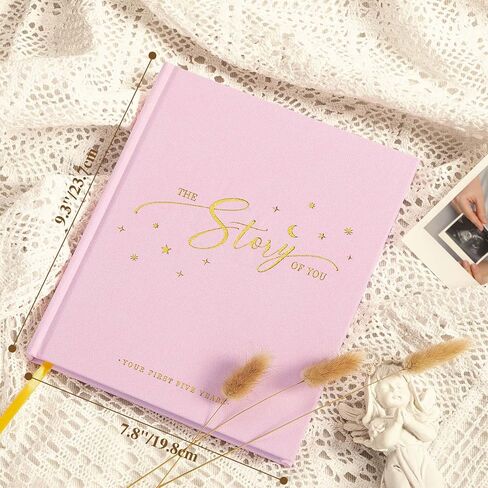 Lanpn Baby Memory Book - Linen Baby Book Journal Memories Keepsake - The Story of You - Newborn Baby First 5 Year Scrapbook Photo Book Milestone Album for Boy Girl New Parents (Sage Green, 154 Pages) in Saudi Arabia