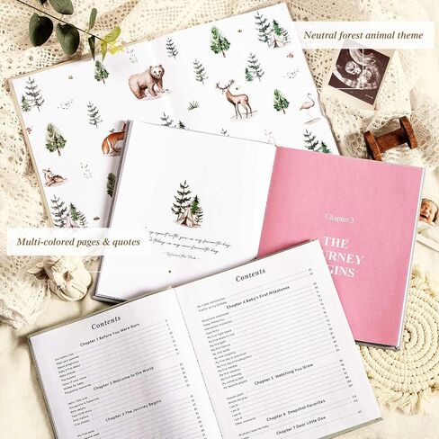 Lanpn Baby Memory Book - Linen Baby Book Journal Memories Keepsake - The Story of You - Newborn Baby First 5 Year Scrapbook Photo Book Milestone Album for Boy Girl New Parents (Sage Green, 154 Pages) in Saudi Arabia
