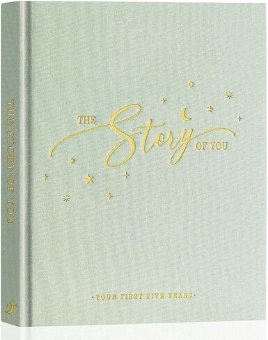 Lanpn Baby Memory Book - Linen Baby Book Journal Memories Keepsake - The Story of You - Newborn Baby First 5 Year Scrapbook Photo Book Milestone Album for Boy Girl New Parents (Sage Green, 154 Pages) in Saudi Arabia