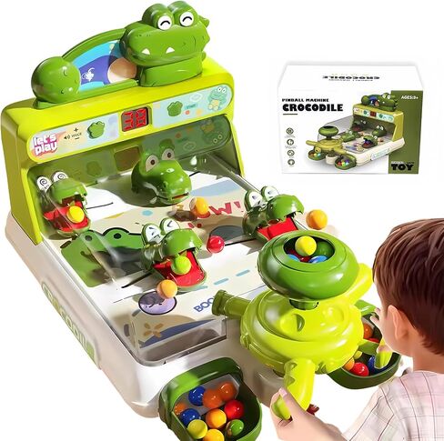 Dinosaur Crocodile Pinball Machine Board Kids Games Interactive Electronic Toys for Toddler Board Games Ages 3-5 Year Old Boy Birthday Gift,Baby Toy for Early Learning (Green) ﻿ in Kuwait