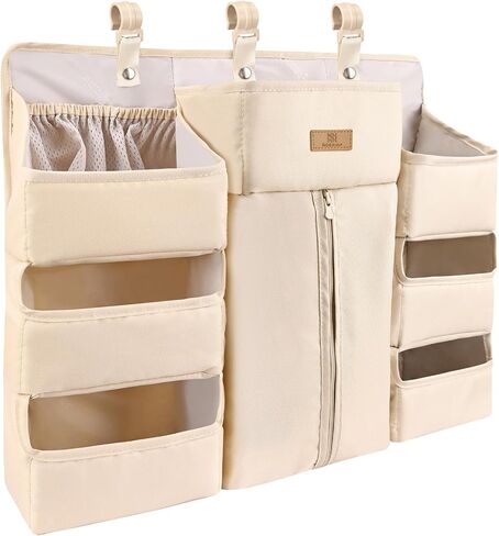 Bebamour Baby Diaper Caddy Organizer for Changing Table and Crib Diaper Stacker Nursery Organizers for Baby Essentials Diaper Organizer for Crib(Khaki) in Saudi Arabia