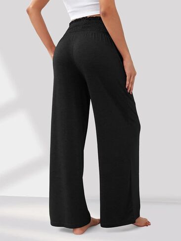 GEMLON Womens Pants High Waisted Palazzo Pants Wide Leg Long Pant Casual Lounge Trousers with Pocket in Saudi Arabia