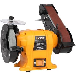 Hoteche 6 "مطحنة مقاعد البدلاء و 2" × 27 "Combo Sander Combo - 250W أداة طاقة مزدوجة لطحن المعادن/الخشب ، شحذ وصنفرة