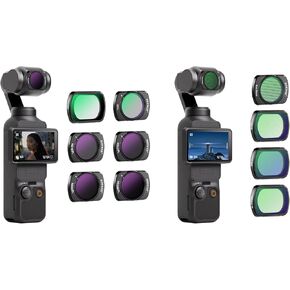 NEEWER Magnetic ND/CPL Filter Set and 4 Pack Effect Filter Set (8X Star/Blue Streak Anamorphic/Light Pollution Reduction/Black Diffusion 1/4 Filters) Compatible with DJI OSMO Pocket 3