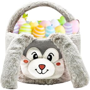 سلة Seyurigaoka Cow Easter Basket Cleit Eggs Hunting Easter Bass Duity Gifts Higts Storage for Kids Girls Boy