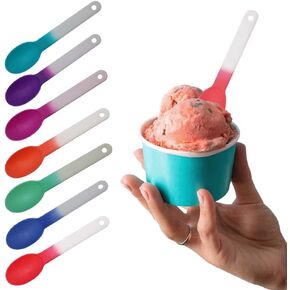 Deluxe Mood Spoon, Changes color with ice cold liquids, Reusable, Top shelf dishwasher safe - Set of 14 - Assorted - Colors may vary