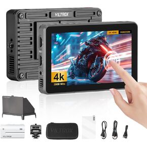VILTROX DC-X2 Cage 6" SDI Camera Field Monitors 2000nits Super Bright Daylight Viewable External Monitor for 4k HDMI DSLR Touchscreen Monitor for Sony Canon Nikon with Sunshield 2200 MAh Battery