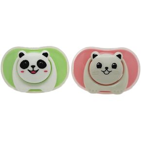 Cartoon Animal Baby Toddler & Children Natural Shaped Orthodontic Pacifier/Binky (Monkey and Bear Variety Pack)