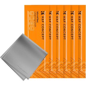 K&F Concept 6 Pack Microfiber Cleaning Cloths - Lens Cleaning Cloth for Cleaning Camera Lenses, Glasses, Screens, Cameras, Eyeglasses, LCD TV Screens, Tablets Washable