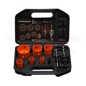 Edward Tools Bi Metal Hole Saw Kit- 3/4" to 2 1/4" - 10 Piece Heavy Duty Hole Saws, Arbor Mandrels, Adapter, Hex Key Wrench, Carrying Case - for Metal, Hardwood, PVC, Plastic Plate, Drywall