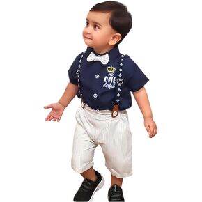 Baby Boy 1st Birthday Outfit with Hat, Cake Smash Photo Shoot Cloth, 1st Birthday Party Gentleman Dress