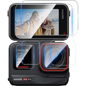 Suoman 3+3 Pack for Insta360 Ace Pro Screen Protector + Lens Protector,Tempered Glass Ultra HD 9H Hardness[Anti-scratch] Screen Protective Film