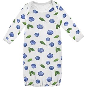 Baby Boy Girl Sleepsuit Cotton Sleeper Gown Newborn Pajamas Nightgowns Infant Clothes 0-12 Months, 1-Pack