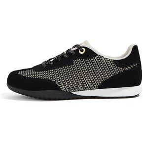 LUCKY STEP Women's Fashion Tennis Sneakers Casual Low Top Retro Lace-up Stylish Travel Lifestyle Trendy Walking Shoes