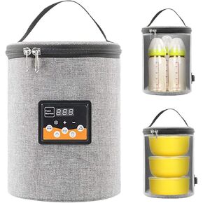 Bottle Warmer for Baby Milk,Portable Bottle Heating Bag Car Multi-Functional Bottle Food Warmer Water Warming Bag On The Go Bottle Warmer at Home Or Travel,Temperature Adjustable,3.8L