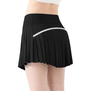 QooNoo Girls Skorts Tennis Skirts for Girls Pleated Athletic Skirt with Pockets Toddler High Waist Cheer Skirt Built-in Short