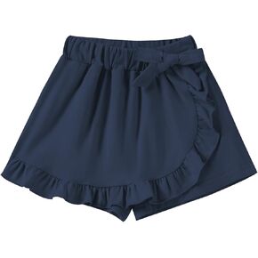 Toddler Baby Girls Skorts Skirt Little Girls Ruffle Flying Skirts Front Hem Solid Casual Stretch Skort for Baby Girls