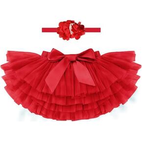 Baby Girls Tutu Skirt Newborn Tutu Skirt with Diaper Cover Infant Girls Tulle Bloomers Baby Tutu Dress Baby Fluffy Tutu Skirt