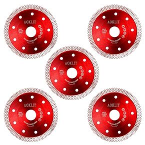 5 Pcs Diamond Saw Blades, 4-1/2" Tile Grinder Blade for Angle Grinder, Super Thin Tile Cutting Disc for Grinder for Cutting Tile Ceramic Porcelain Granite Marbles