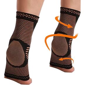 Copper Ankle Brace Socks Foot with Elastic Arch pads for Plantar Fasciitis Achilles Tendonitis Relief,for Heel Pain Relief,Arch Support for Sprained Ankle Compression Sleeve - Foot Support Foot Brace for Women & Men Daytime or Night Use in Kuwait