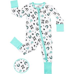 LittleHippo 2-Way Zipper Bamboo Romper, Soft Spandex & Bamboo Viscose One Piece Pajamas, Newborn, Baby Boys & Girls, Kids