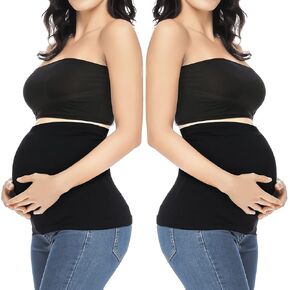 Belly Band for Pregnancy Maternity Clothes Belly Bands for Pregnant Women Black + Black 5