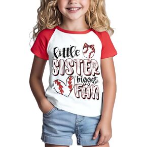 Baseball Sister Shirt Toddler Little Sister Biggest Fan Shirts Big Sis Baseball T Shirt Summer Tee Clothes