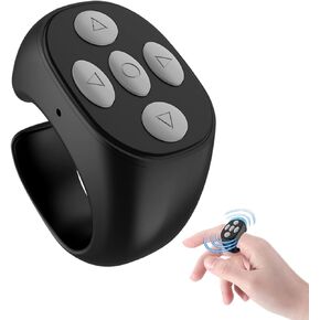 2025 New Bluetooth Scrolling Ring,tiktok Scrolling Ring, Wireless Bluetooth Remote Control Page Turner, Watching Short Videos,Taking Pictures,Listening to Music, can Meet All Your Needs(Black)
