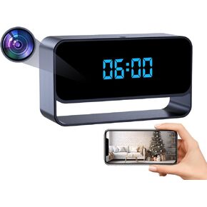 FHD 1080P Hidden Camera Clock - WiFi Wireless Spy Camera for Indoor Home Security - Advanced Nanny Cam with Superior Night Vision