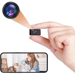 Mini Spy Camera - WiFi Hidden Camera - 1080P Home Security Cam - Nanny Cam - Portable Tiny Camera, Real-time Videotaping and Motion Detection, for Pet/Interior/Household Surveillance