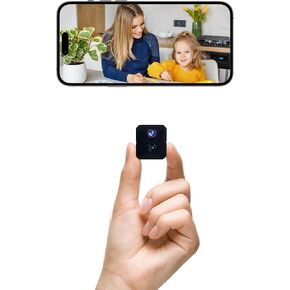 javiscam Mini Camera, 4K HD Nanny Cam for Home with Longer Battery Life, Motion Detection, App Control, Cloud & SD Storage, Wireless Camera for Pet/Baby/Nanny Surveillance