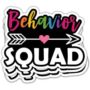 (3 Pcs) Behavior Squad Sticker Special Education IEP Behavioral Therapist Technician ABA Therapist Sticker RBT BCBA Behavior Analysis Gifts Decorations Laptop Bottle Car Window 3"x4"