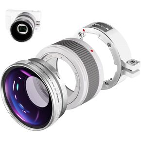 عدسة زاوية عريضة Neewer متوافقة مع كاميرا Sony ZV1 ، 2 في 1 18 مم زاوية عريض HD وعدسة ماكرو 10x مع أنبوب تمديد ، محول عدسة حربة ، قطعة قماش تنظيف (إطار أسود)