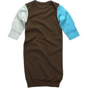 Babysoy Newborn Baby Long Sleeve Color Block Organic Sleeper Gown/Bundler