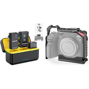 NEEWER X12 Aluminum Teleprompter with RT-110 Remote Control (Connected via Bluetooth on NEEWER Teleprompter App) & Carry Case, Full Camera Cage Compatible with Sony a7R V/a7R IV/a7 IV Included