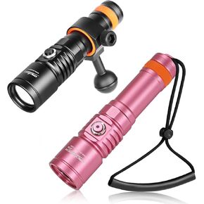 ORCATORCH D710V (White, Red, Violet) Tri-Color Wide Angle Beam Underwater Video Light Photography Fill Light D710 3000 Lumens Pink Scuba Diving Light Combo