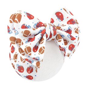 Baseball Baby Bows Headbands Game Day Hair Bow High Stretchy Soft Nylon Headbands Handmade Hairbands with Bows Hair Accessories for Infant White Red