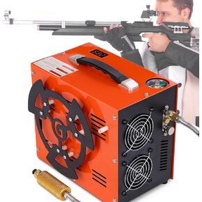 PCP Air Compressor, 4500 PSI / 30 MPa, 350W Motor, Built-in Adapter & Cooling Fan, 12V DC or 110V / 220V AC Power, Auto Stop, Water/Oil-Free for Air Rifle, Paintball, HPA Tanks(CS6-Plus)