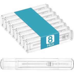 Vtopmart 12 Pack Drawer Dividers for Clothes, Adjustable 4" High Expandable from 10.6"-17" Dresser Drawer Organizer, Clear Plastic Separators for Dresser, Baby Clothing, Cosmetic and Office Storage