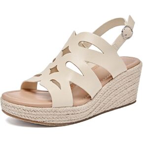 Luoika Women's Wide Width Wedge Sandals, Platform Espadrille Wedge Pump Heel Ankle Strap Open Toe Women's Sandals Concise Casual Summer Shoes.
