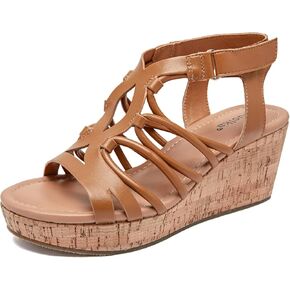 Luoika Women's Wide Width Wedge Sandals, Ankle Strap Open Toe Platform Wedge Pump Heel Women's Sandals Concise Casual Summer Shoes.