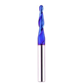CNC Router Bits 1/4" Shank 1/8" Tip Diameter 2D&3D Carving 3.6 Deg Tapered Angle Ball Nose Solid Carbide Spiral End Mill for Wood Carving Engraving