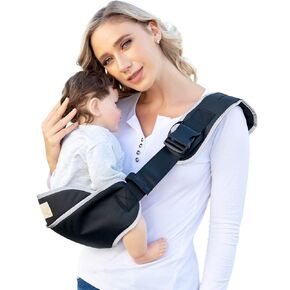 Toddler Sling Carrier, Baby Carrier Toddler Carrier with Safety Buckle, Baby Sling Carriers One Shoulder, Black